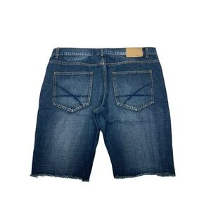 Carbon Denim Jean Shorts Mens Size 38 Dark Blue Denim Regular Fit Cut off Bermu